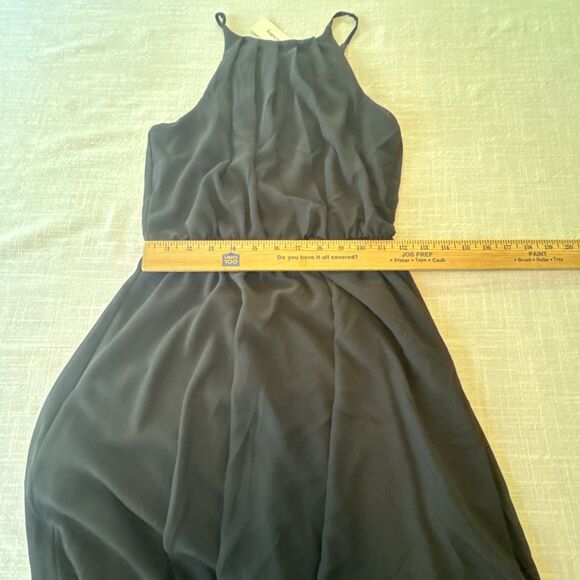 Francesca’s Blue Rain Black Chiffon Halter Dress New With Tags Women’s Sz‎ Small - Picture 8 of 8